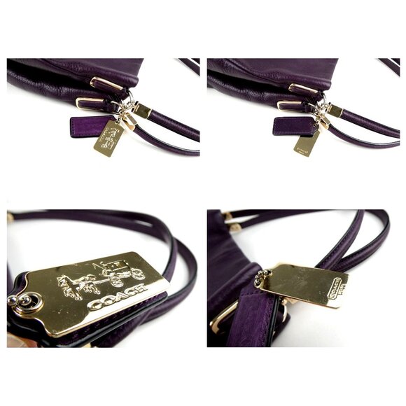 Coach Madison Phoebe Purple Leather Hobo Shoulder Bag 26224 - Picture 10 of 13